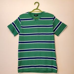 🔥NWOT International Company Green Blue White Crew Neck T-shirt Men's US Small